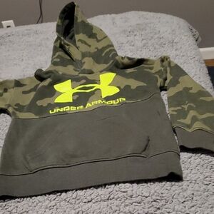 Under Armour Kids Hoodie - Camouflage Green and Neon Yellow